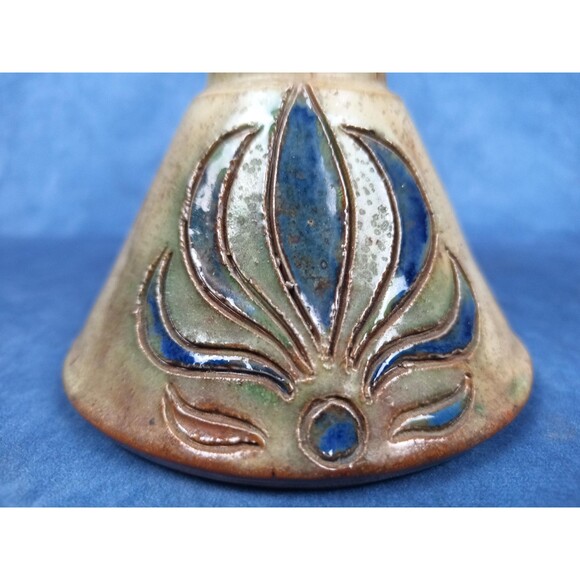 Mid Century Stoneware Vintage Pottery Hand Painted Small Liquor Pitcher - Picture 4 of 10